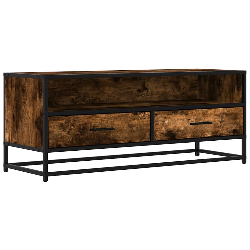 vidaXL Tv-meubel 80x34,5x40 cm bewerkt hout en metaal zwart