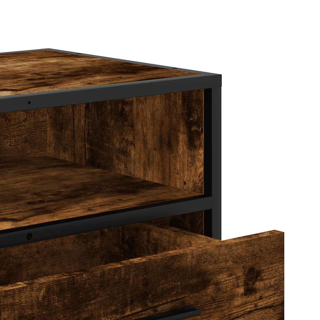 vidaXL Tv-meubel 80x34,5x40 cm bewerkt hout en metaal zwart