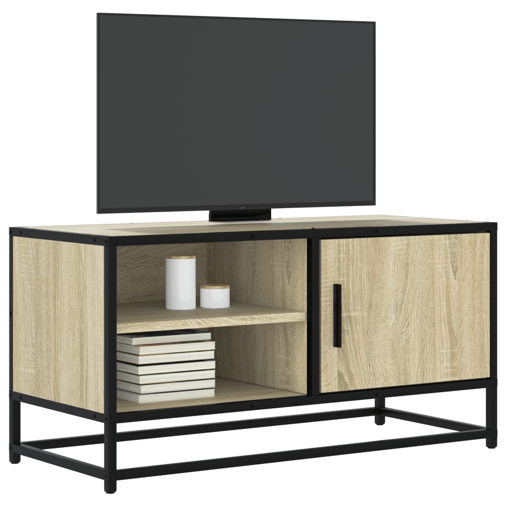 vidaXL TV cabinet 80x34.5x40 cm engineered wood and metal black