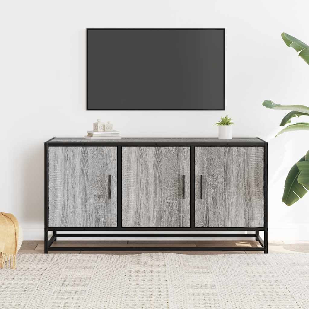 vidaXL Tv-meubel 100x35x50 cm bewerkt hout en metaal zwart