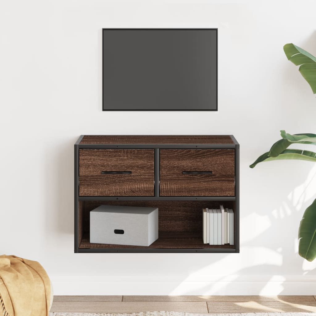 vidaXL Tv-meubel 60x31x39,5 cm bewerkt hout en metaal zwart