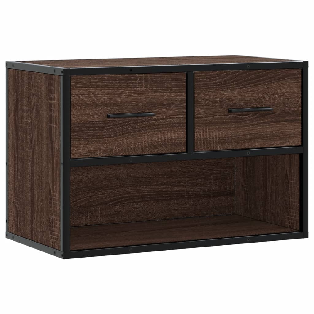 vidaXL Tv-meubel 60x31x39,5 cm bewerkt hout en metaal zwart