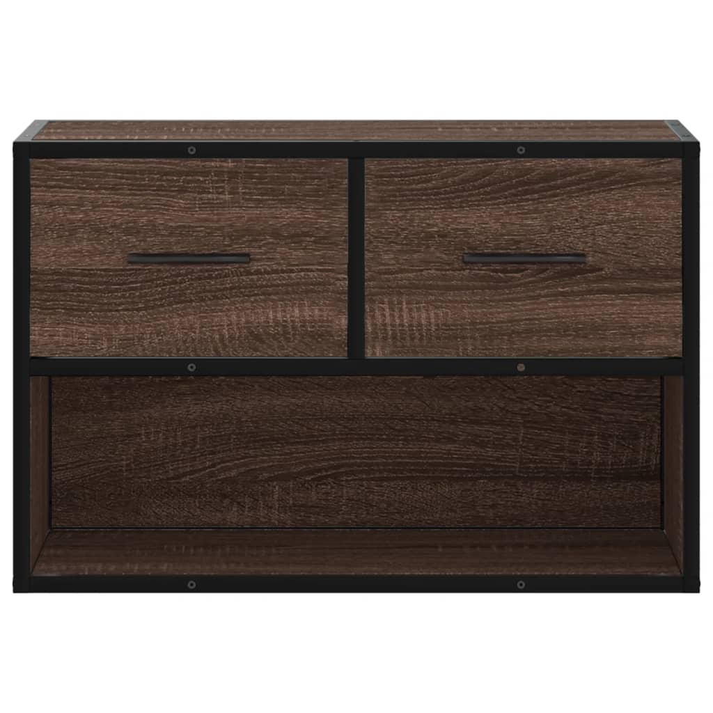 vidaXL Tv-meubel 60x31x39,5 cm bewerkt hout en metaal zwart