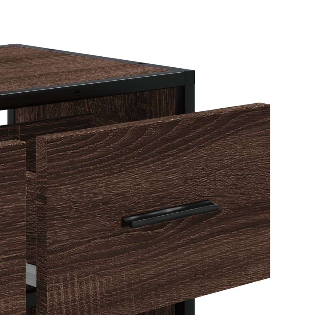vidaXL Tv-meubel 60x31x39,5 cm bewerkt hout en metaal zwart