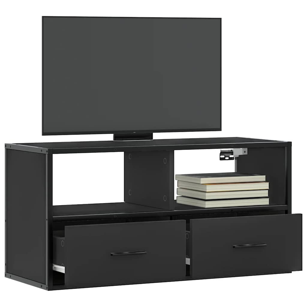 vidaXL Tv-meubel 60x31x39,5 cm bewerkt hout en metaal zwart