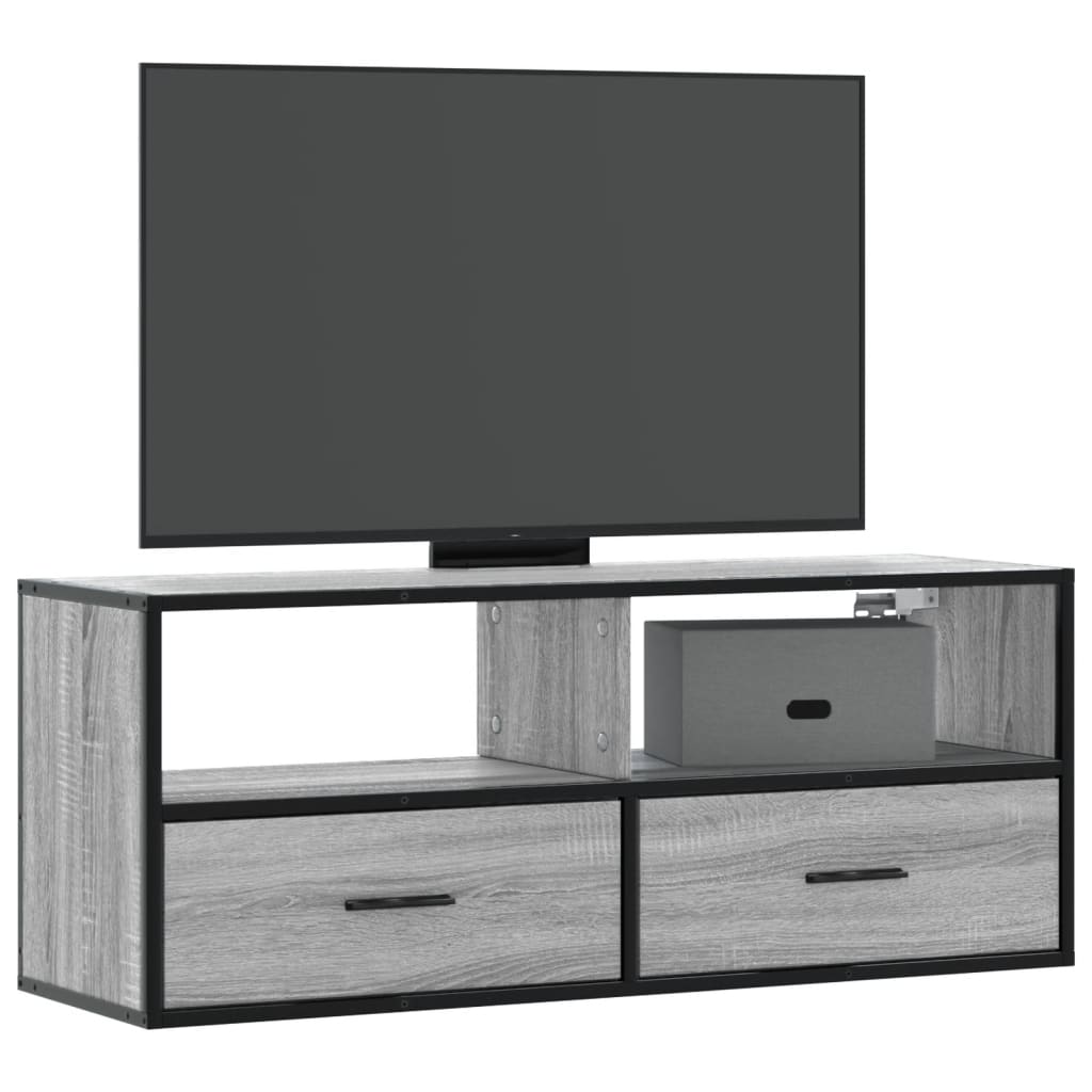 vidaXL Tv-meubel 60x31x39,5 cm bewerkt hout en metaal zwart