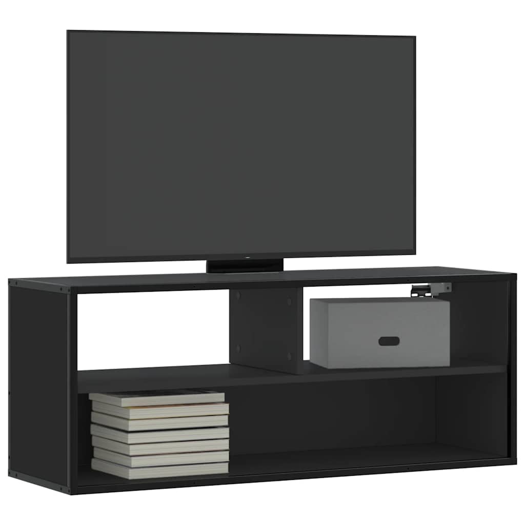 vidaXL Tv-meubel 60x31x39,5 cm bewerkt hout en metaal zwart