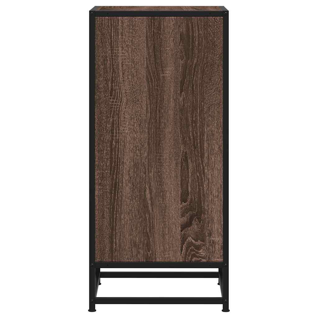 vidaXL Dressoir 35,5x35x76 cm bewerkt hout en metaal zwart