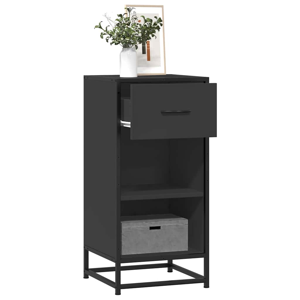 vidaXL Sideboard 35.5x35x76 cm engineered wood and metal black