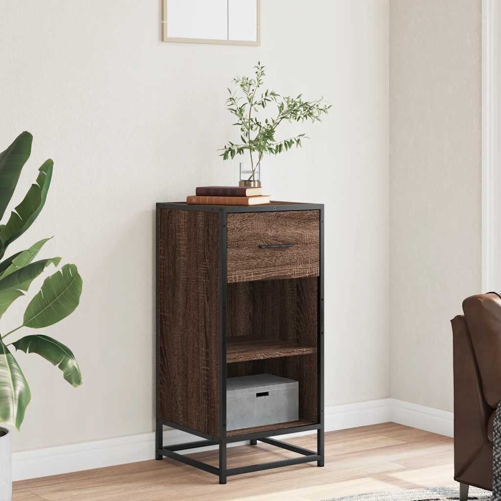 vidaXL Sideboard 35.5x35x76 cm engineered wood and metal black