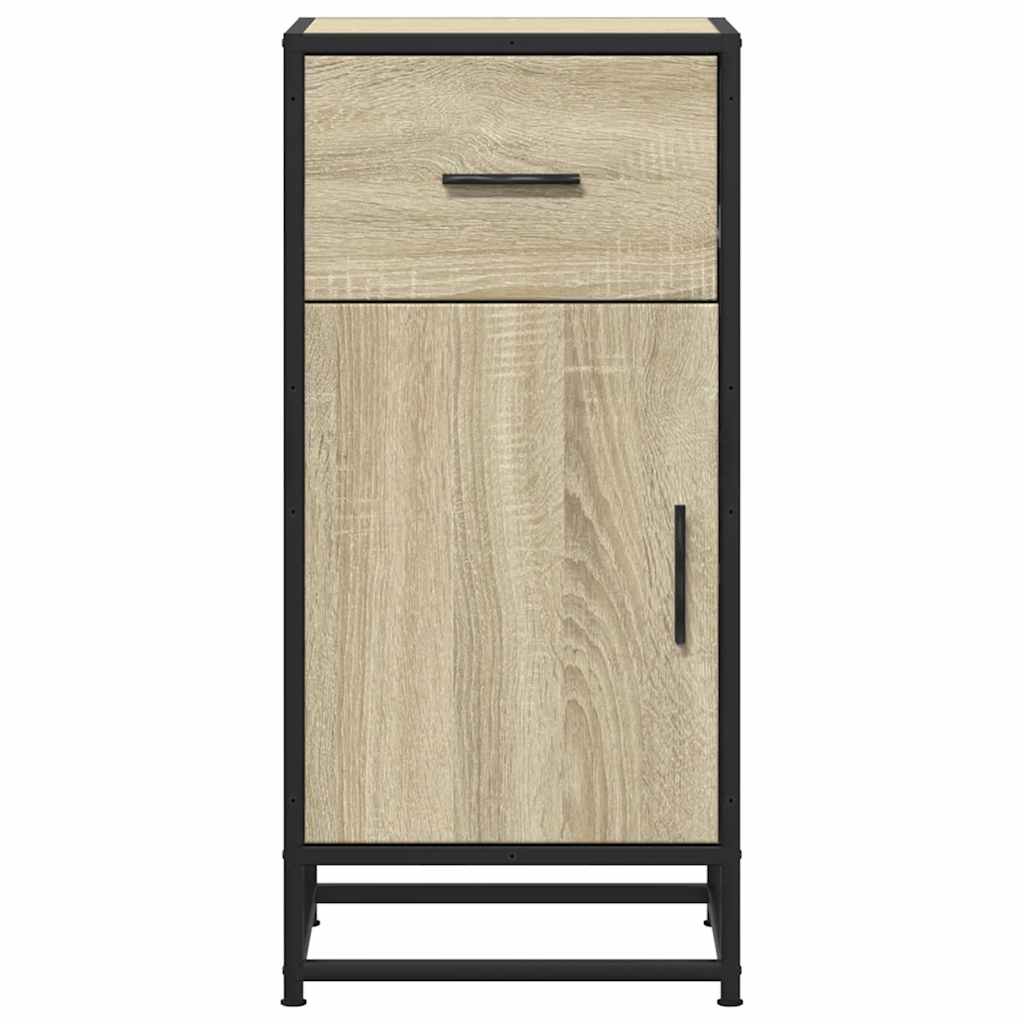 vidaXL Dressoir 35,5x35x76 cm bewerkt hout en metaal zwart