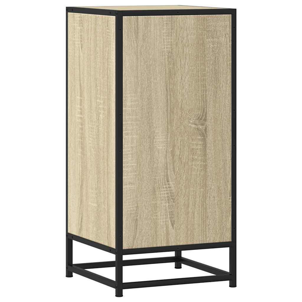 vidaXL Dressoir 35,5x35x76 cm bewerkt hout en metaal zwart