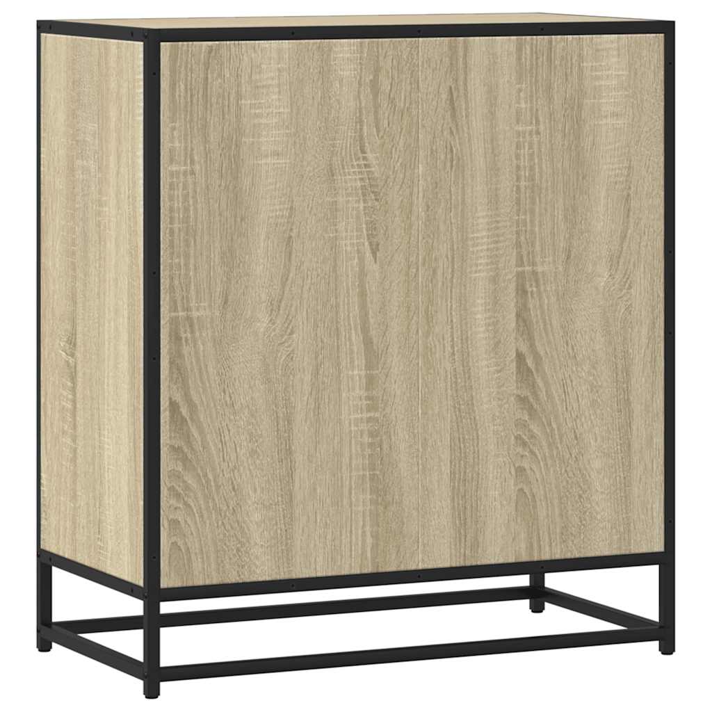vidaXL Dressoir 68x35x76 cm bewerkt hout en metaal zwart