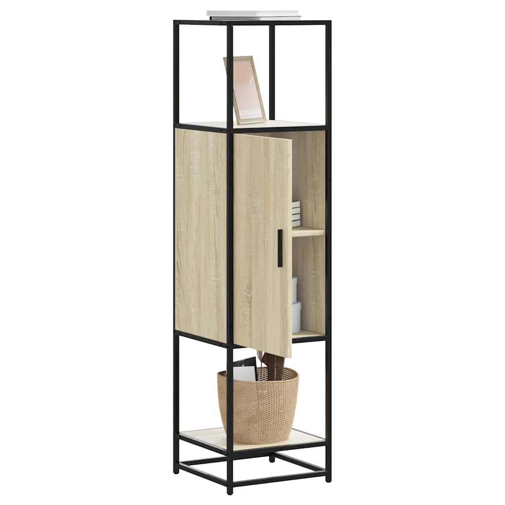 vidaXL Tall cabinet 35.5x35x139 cm engineered wood and metal black