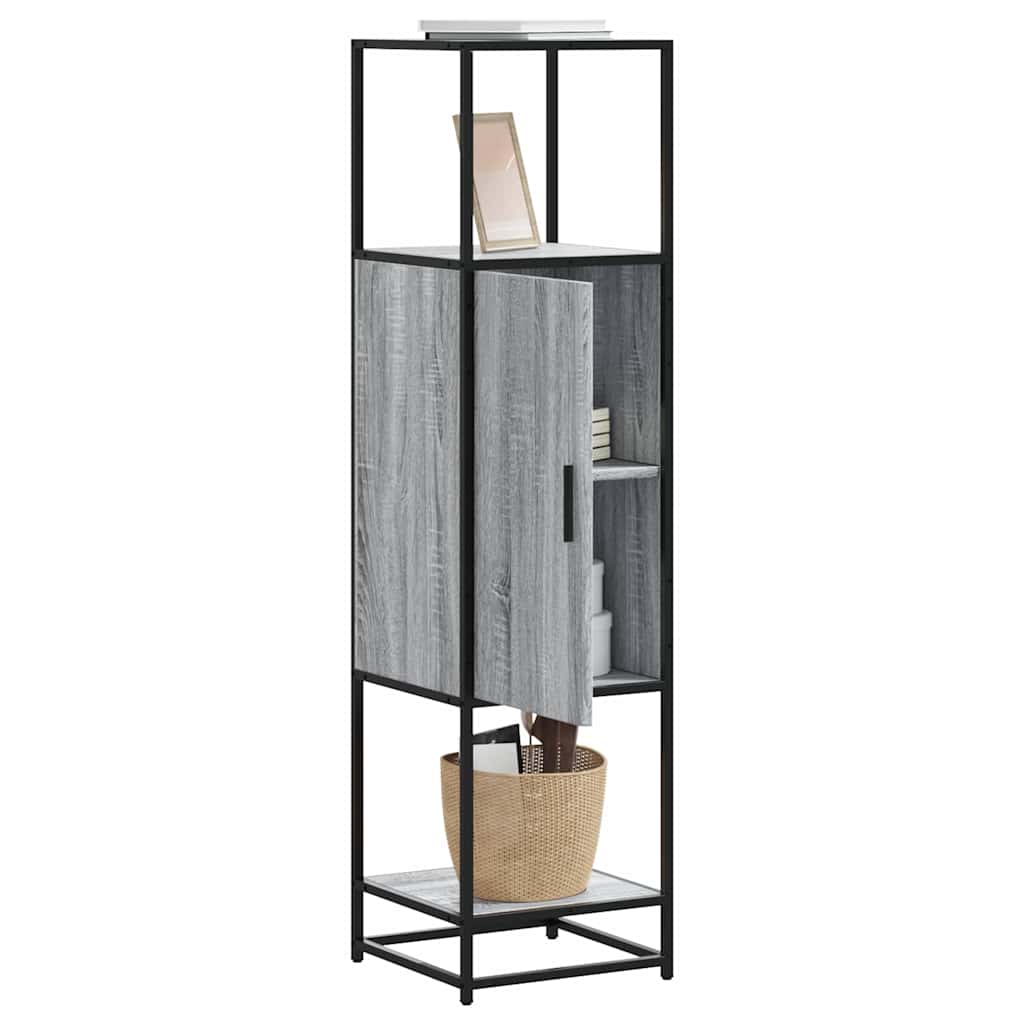 vidaXL Tall cabinet 35.5x35x139 cm engineered wood and metal black