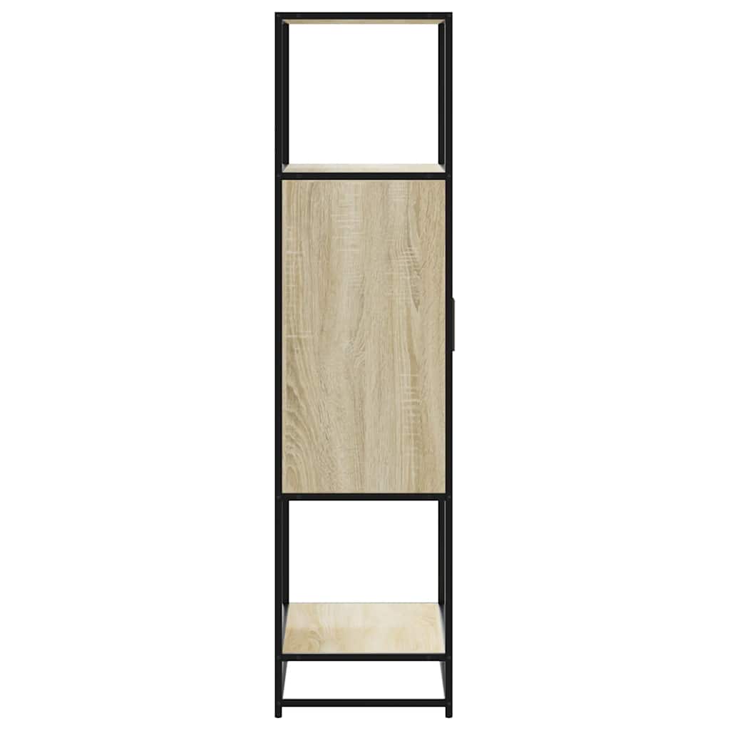 vidaXL Hoge kast 68x35x139 cm bewerkt hout en metaal sonoma eikenkleur
