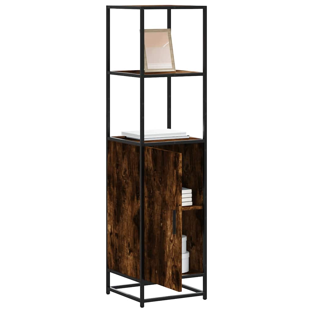 vidaXL Hoge kast 35,5x35x139 cm bewerkt hout en metaal sonoma eiken
