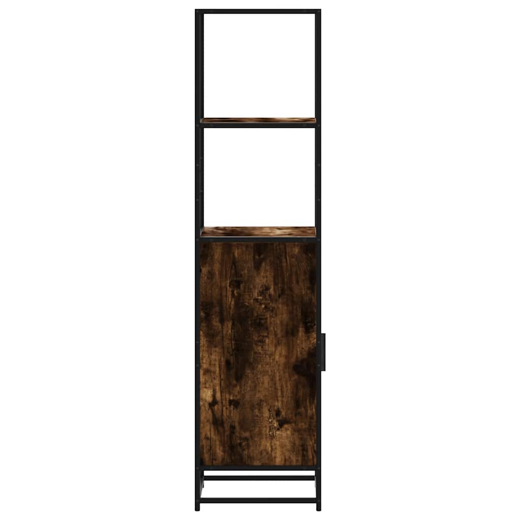vidaXL Hoge kast 35,5x35x139 cm bewerkt hout en metaal sonoma eiken