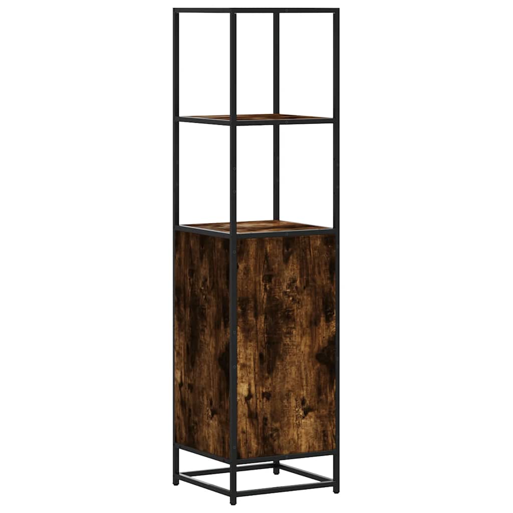 vidaXL Hoge kast 35,5x35x139 cm bewerkt hout en metaal sonoma eiken