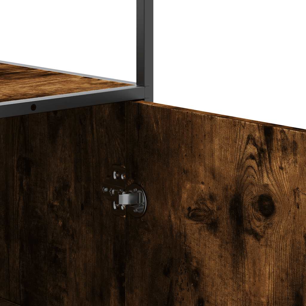 vidaXL Hoge kast 35,5x35x139 cm bewerkt hout en metaal sonoma eiken