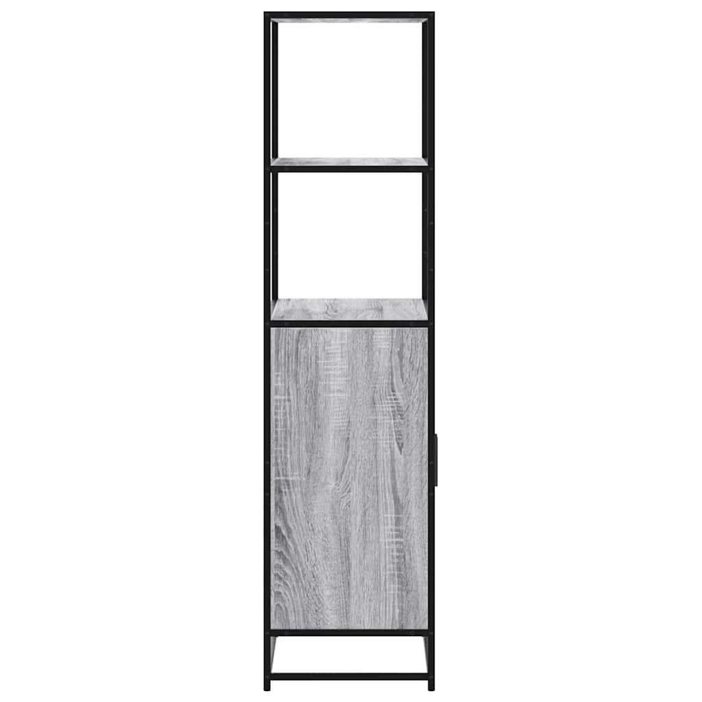 vidaXL Hoge kast 68x35x139 cm bewerkt hout en metaal zwart