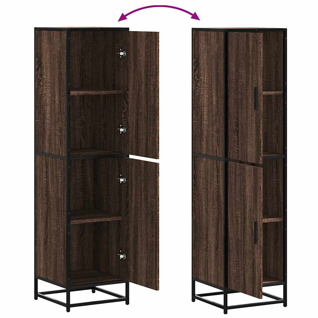 vidaXL Tall cabinet 35.5x35x139 cm engineered wood and metal grey Sonoma