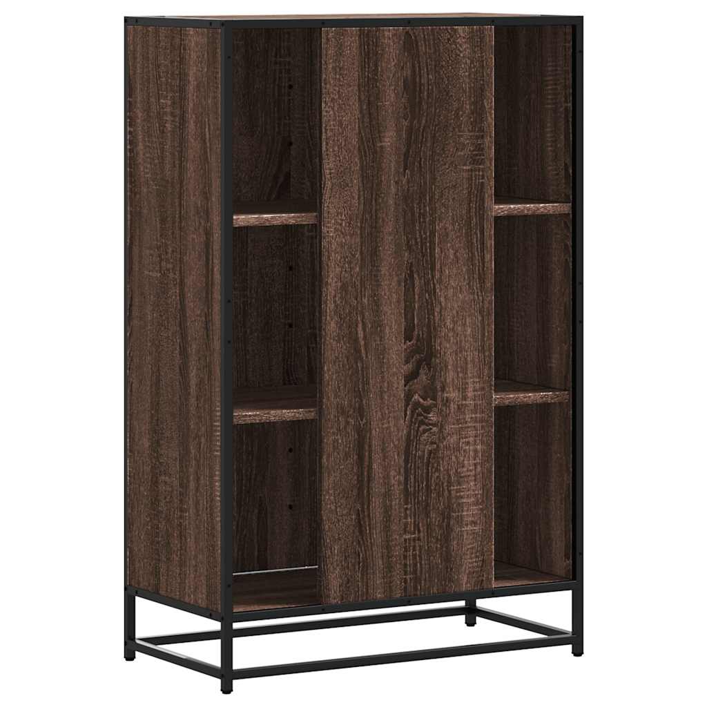vidaXL Hoge kast 68x35x106,5 cm bewerkt hout en metaal zwart