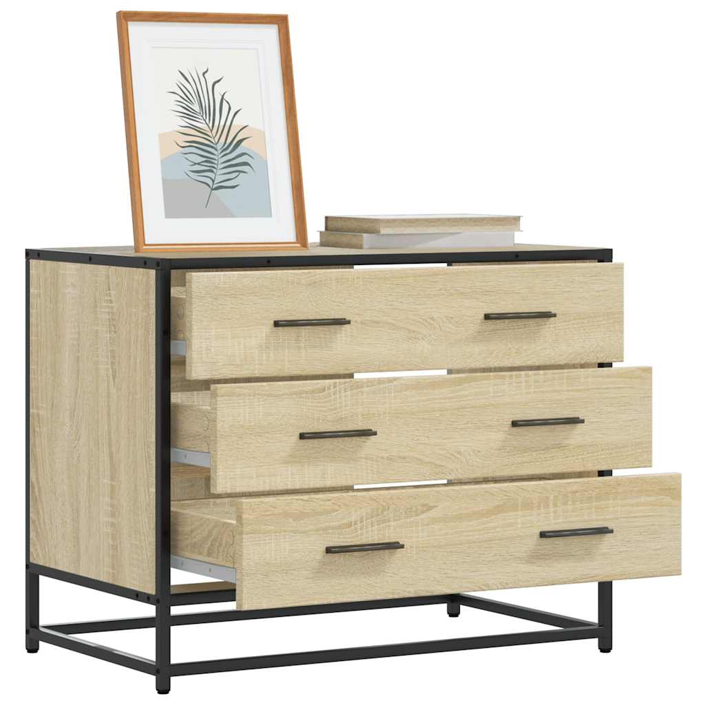vidaXL Ladekast 70x41x56 cm bewerkt hout zwart