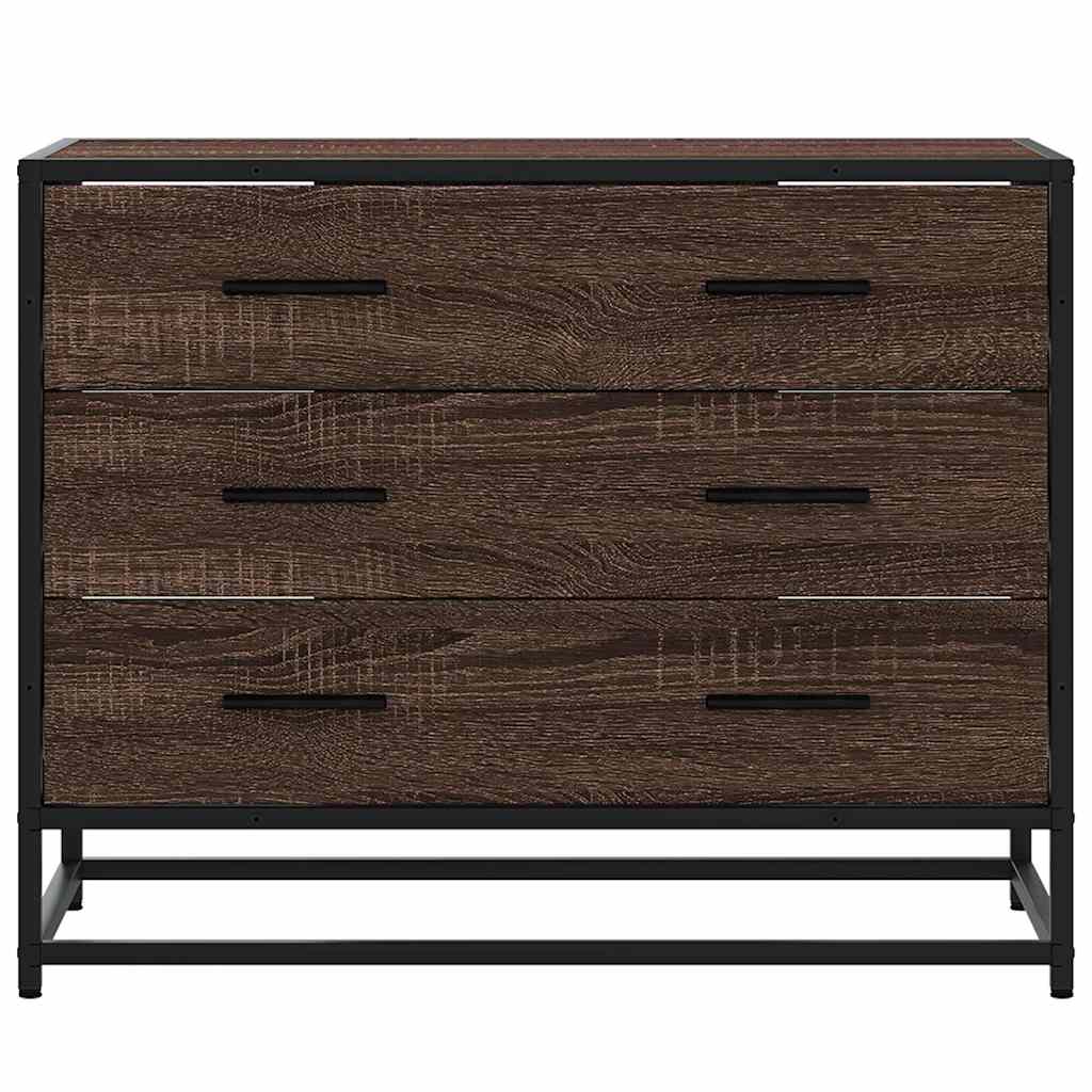 vidaXL Ladekast 70x41x56 cm bewerkt hout zwart