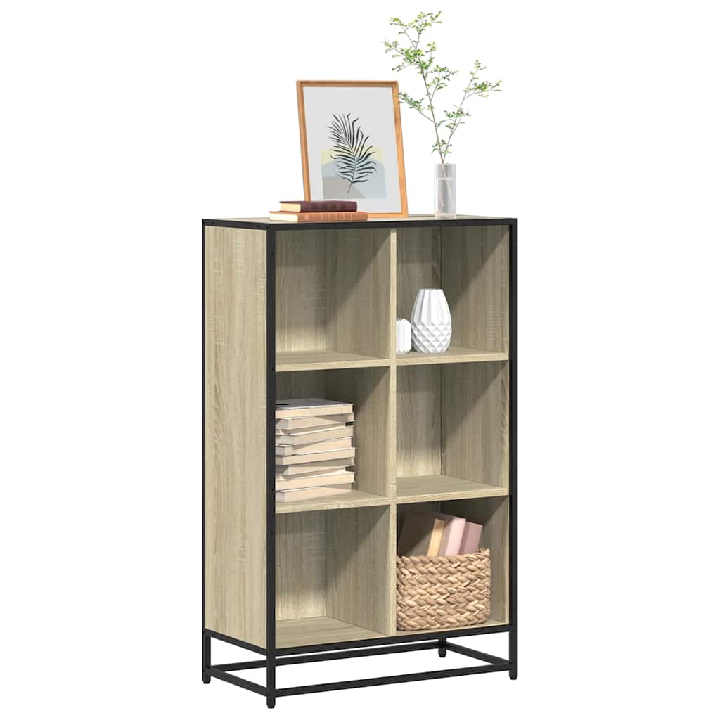 vidaXL Boekenkast 97,5x33x107,5 cm bewerkt hout en metaal zwart