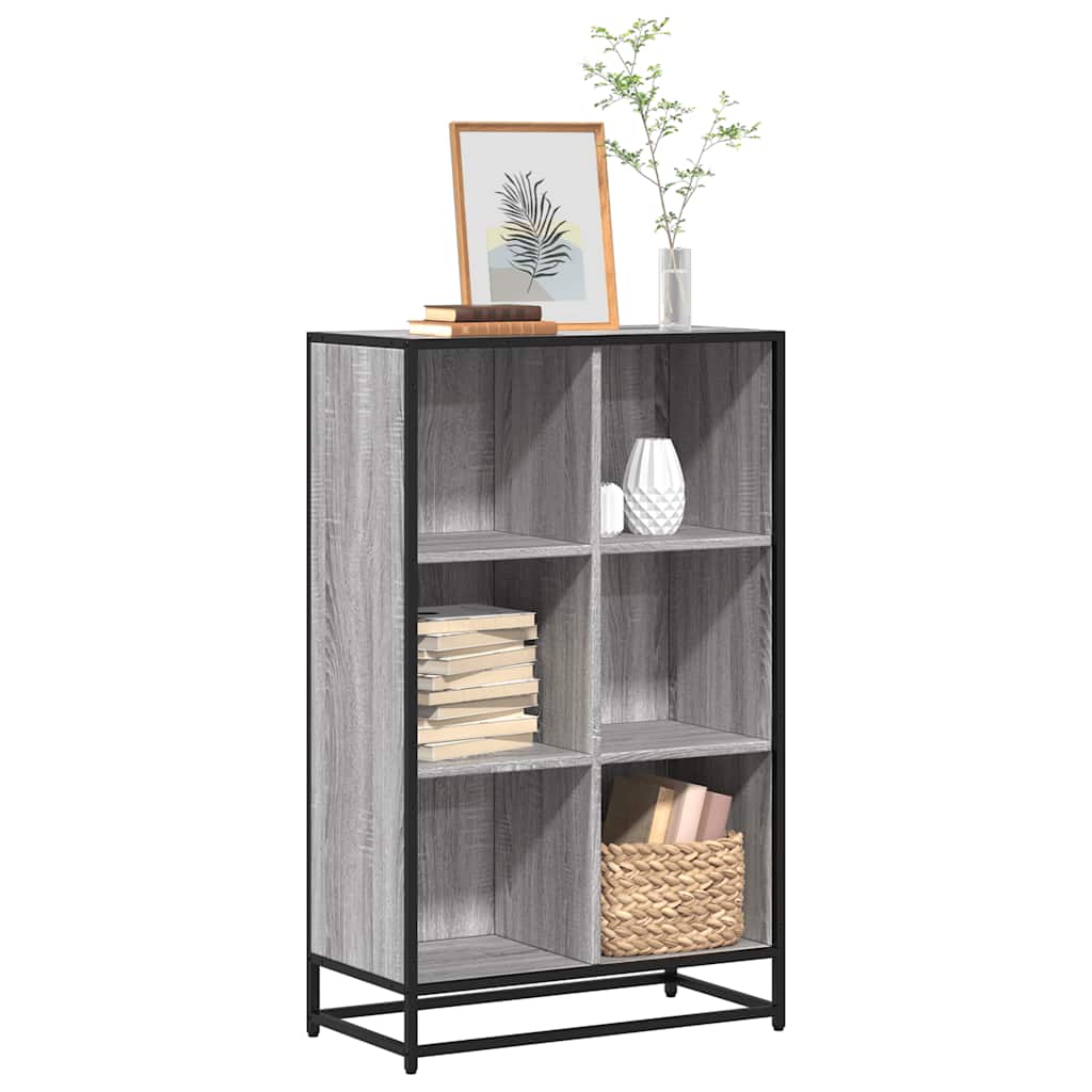 vidaXL Boekenkast 97,5x33x107,5 cm bewerkt hout en metaal zwart