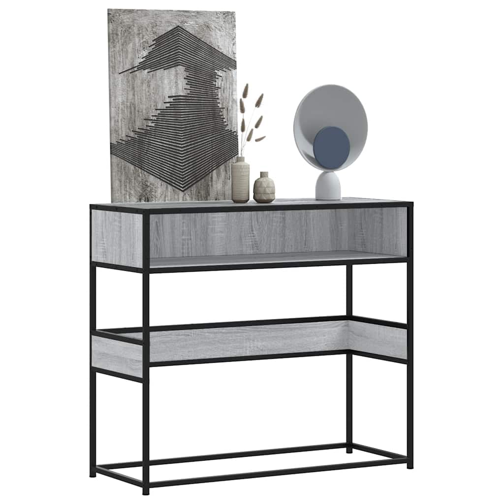 vidaXL Wandtafel 90x35x80 cm bewerkt hout zwart