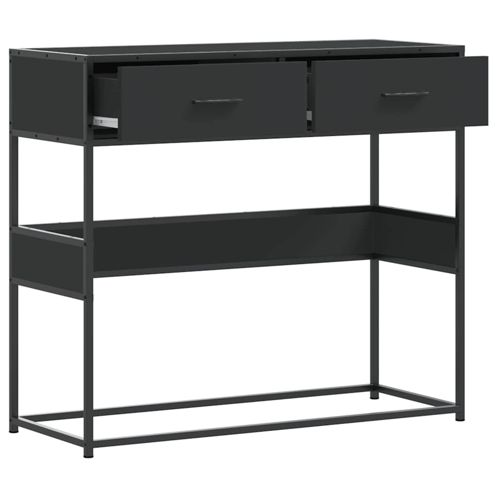 vidaXL Wandtafel 90x35x80 cm bewerkt hout zwart