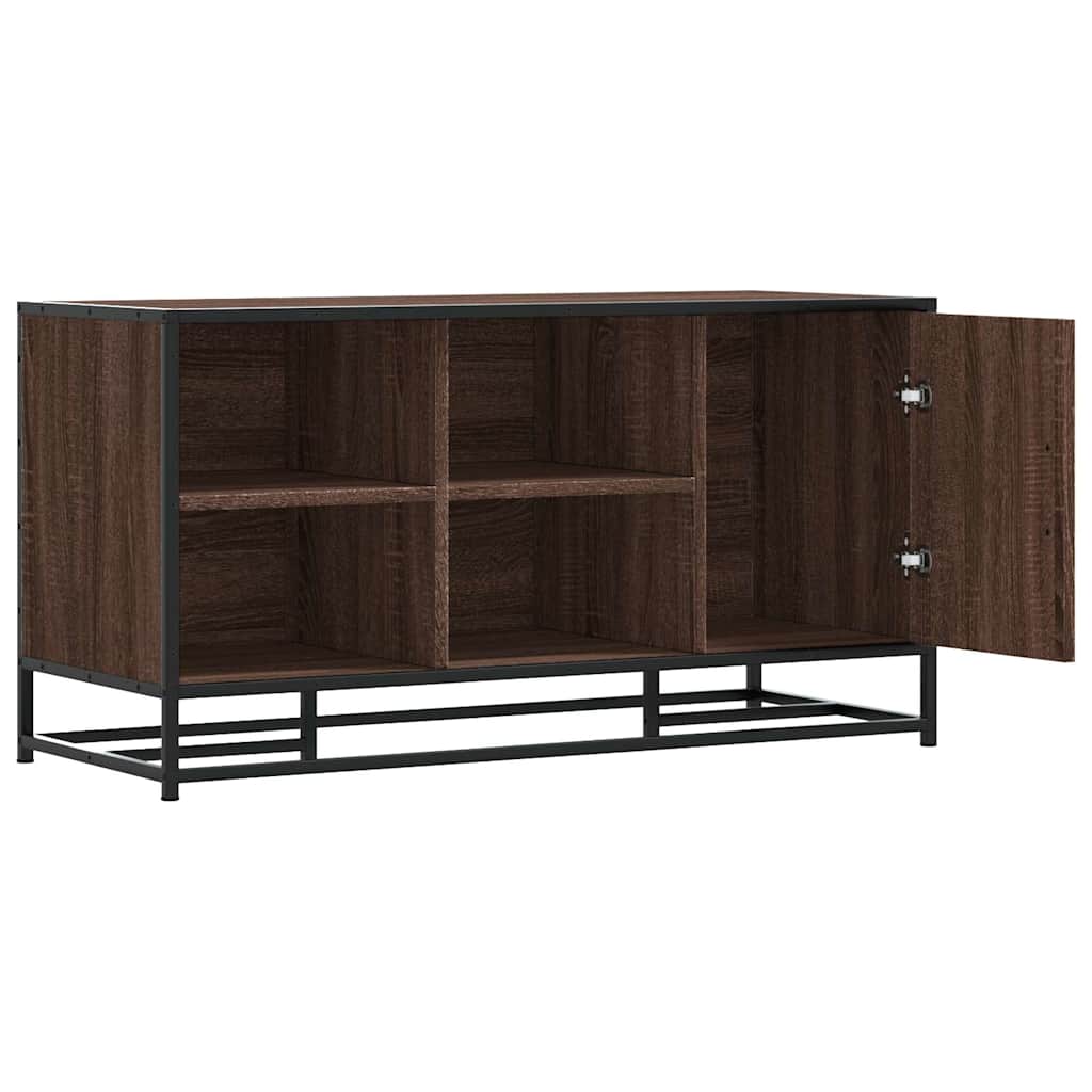 vidaXL Schoenenbank 100x40x53,5 cm bewerkt hout en metaal zwart