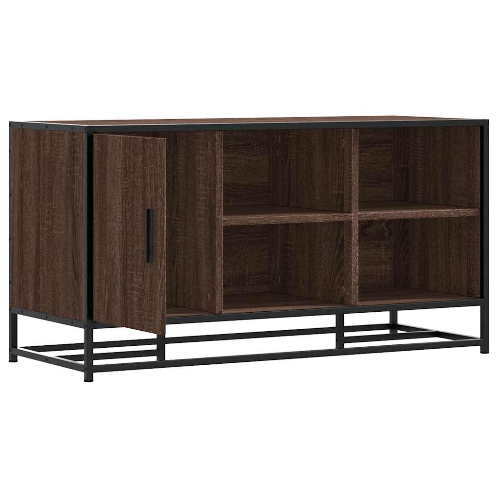 vidaXL Schoenenbank 100x40x53,5 cm bewerkt hout en metaal zwart