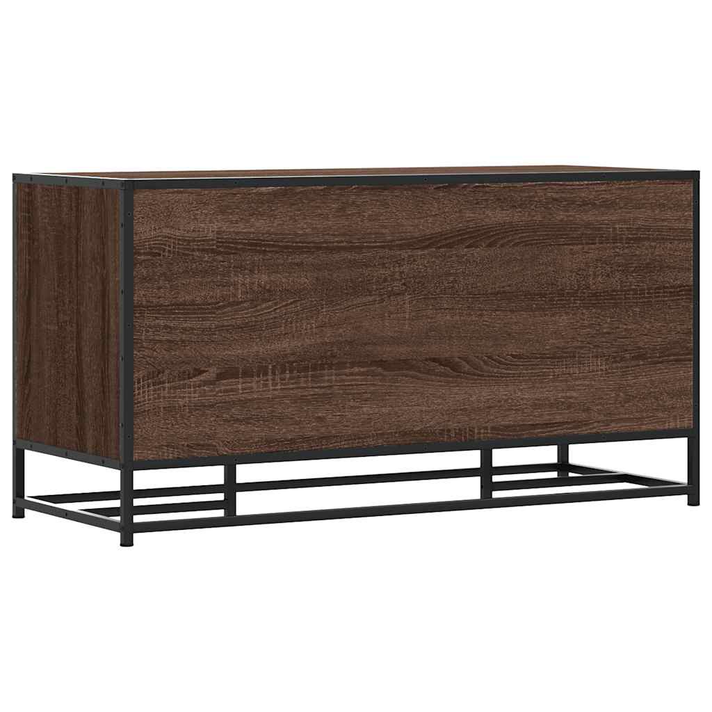 vidaXL Schoenenbank 100x40x53,5 cm bewerkt hout en metaal zwart