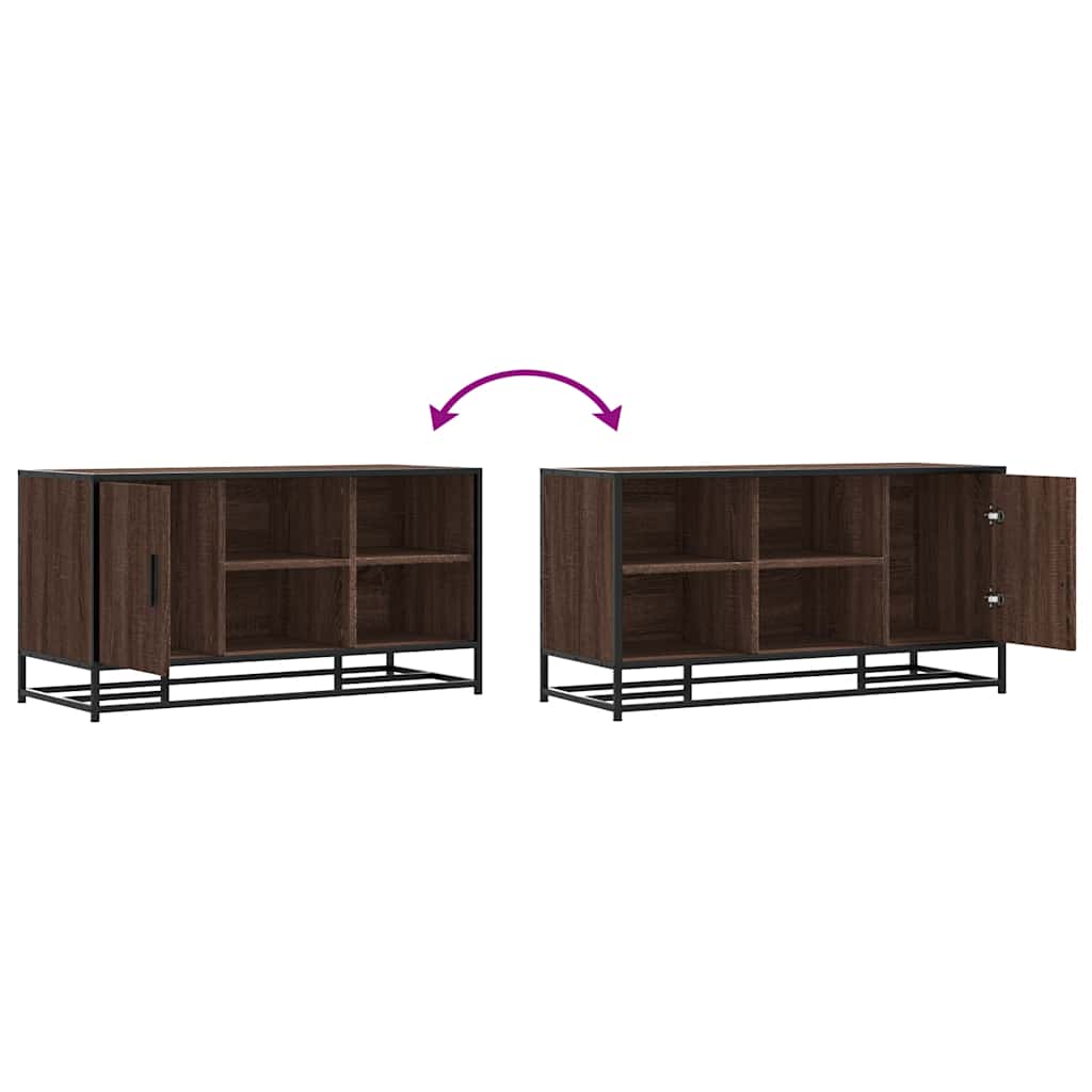vidaXL Schoenenbank 100x40x53,5 cm bewerkt hout en metaal zwart