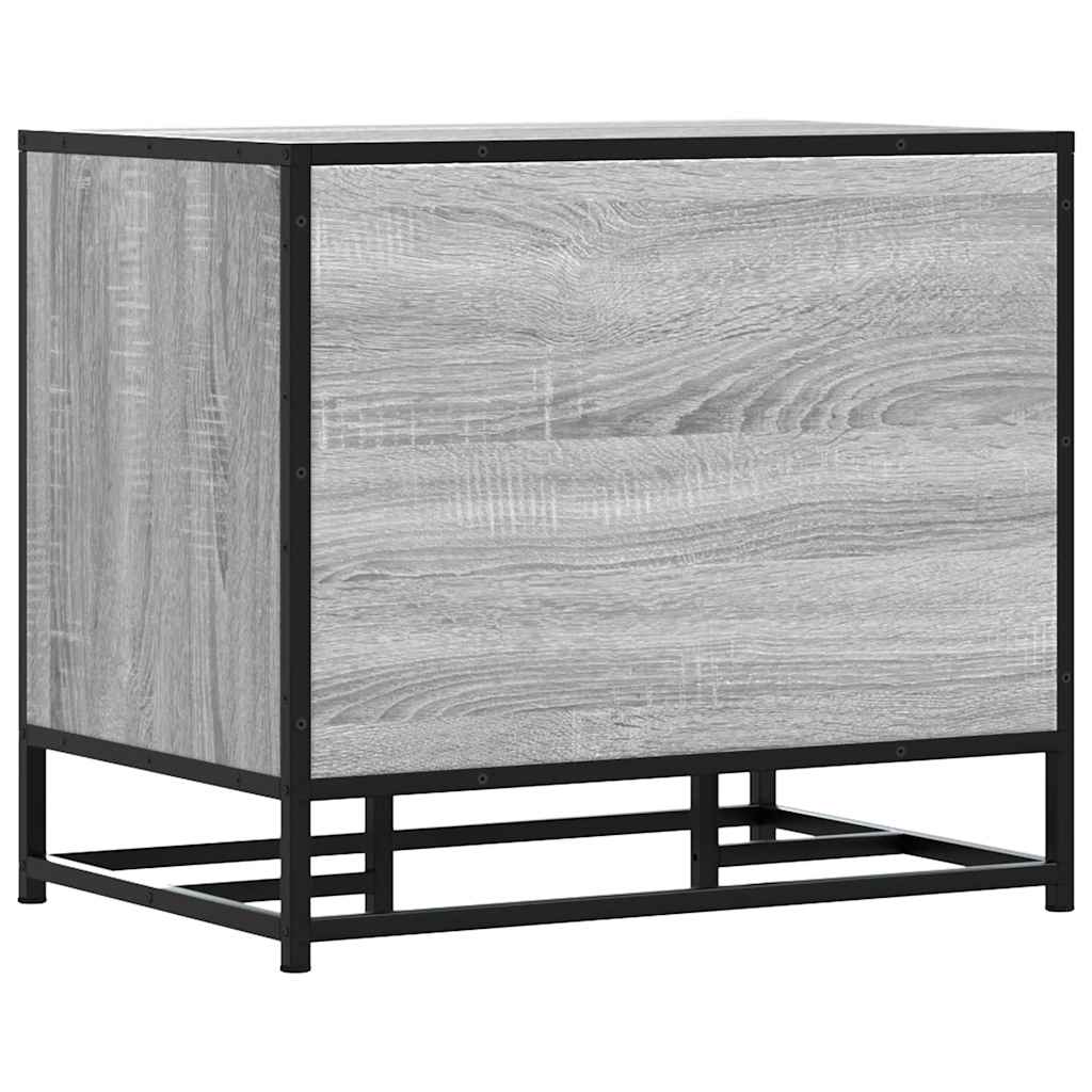 vidaXL Schoenenbank 60x40x53,5 cm bewerkt hout en metaal zwart