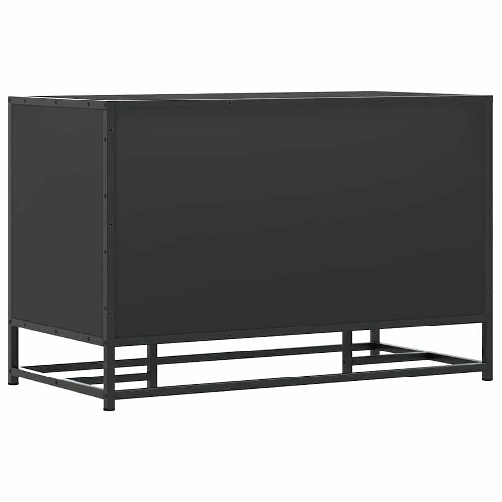 vidaXL Schoenenbank 80x40x53,5 cm bewerkt hout en metaal zwart
