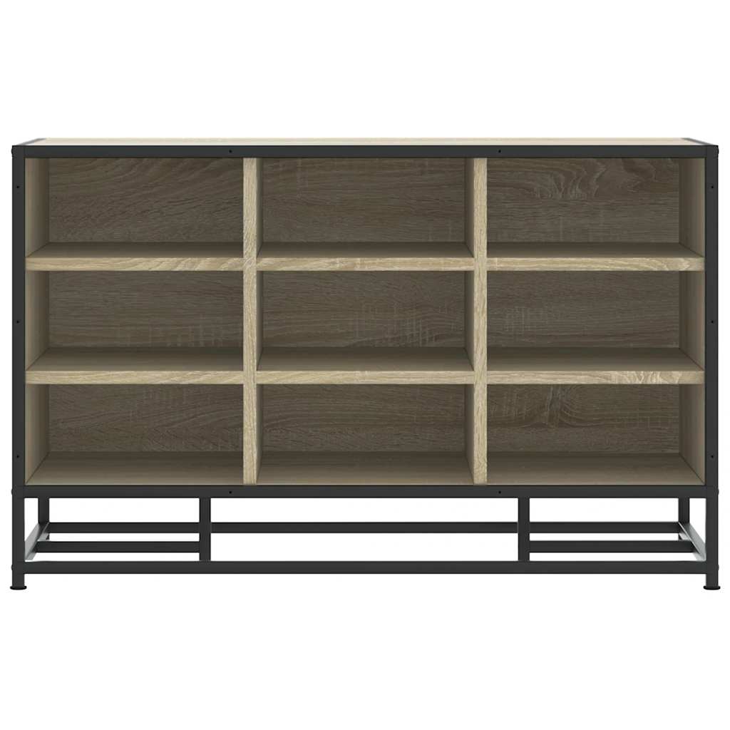 vidaXL Schoenenbank 84x40x53,5 cm bewerkt hout en metaal zwart