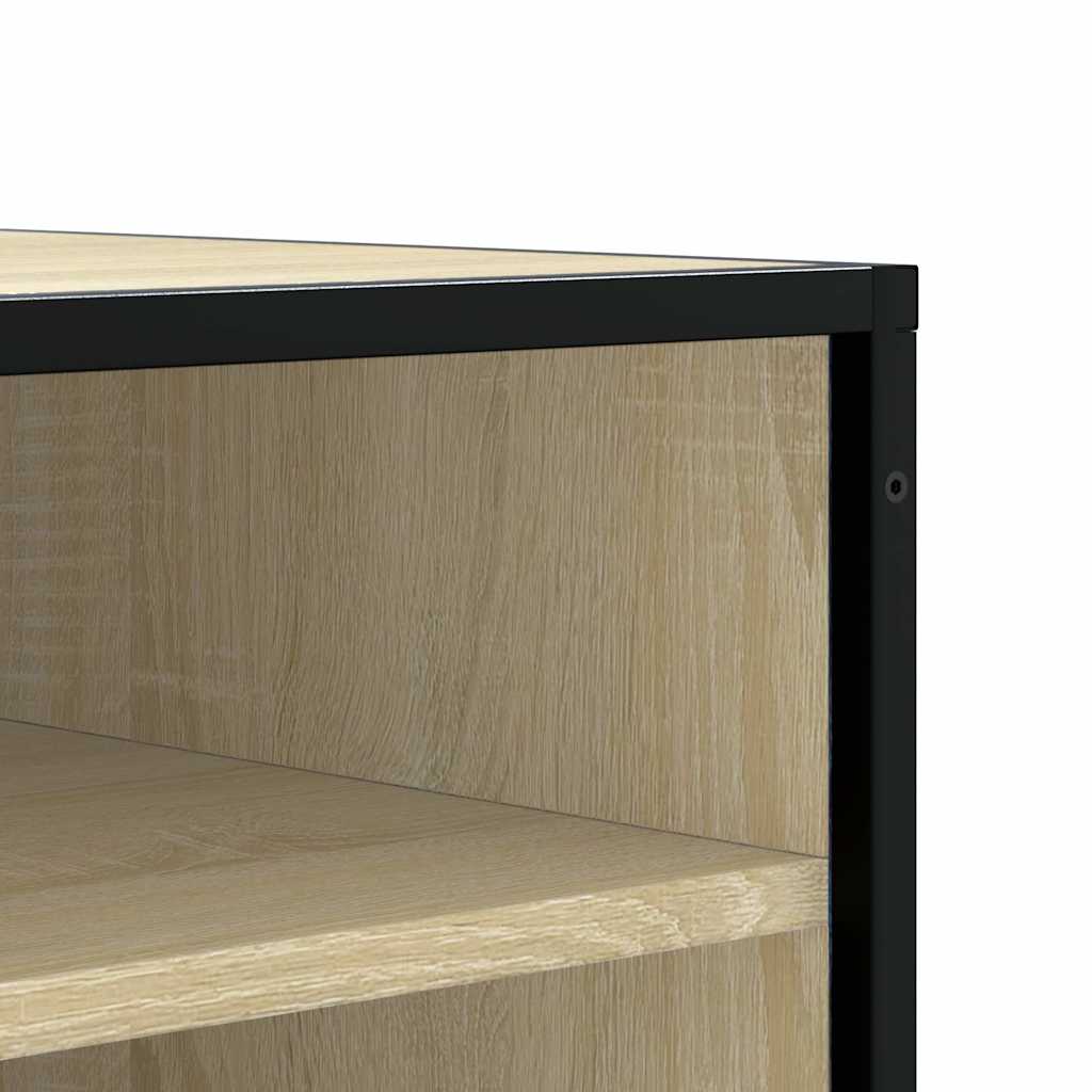 vidaXL Schoenenbank 84x40x53,5 cm bewerkt hout en metaal zwart