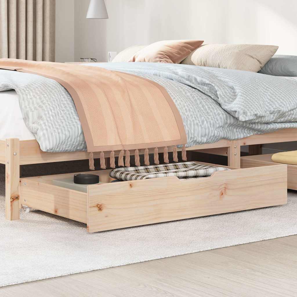 vidaXL Under-bed drawers 2 pcs with wheels 95x55x17 cm solid pine wood