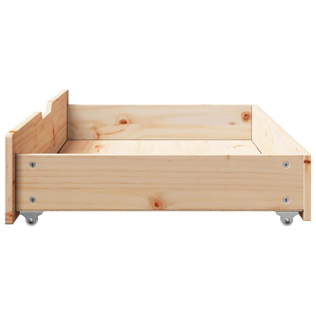 vidaXL Under-bed drawers 2 pcs with wheels 95x55x17 cm solid pine wood