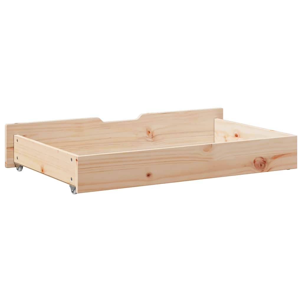vidaXL Under-bed drawers 2 pcs with wheels 95x55x17 cm solid pine wood