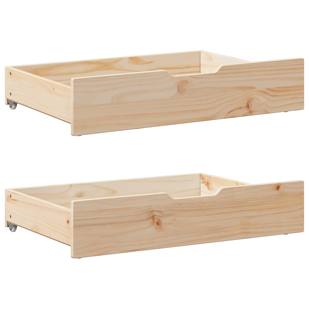 vidaXL Under-bed drawers 2 pcs with wheels 95x55x17 cm solid pine wood