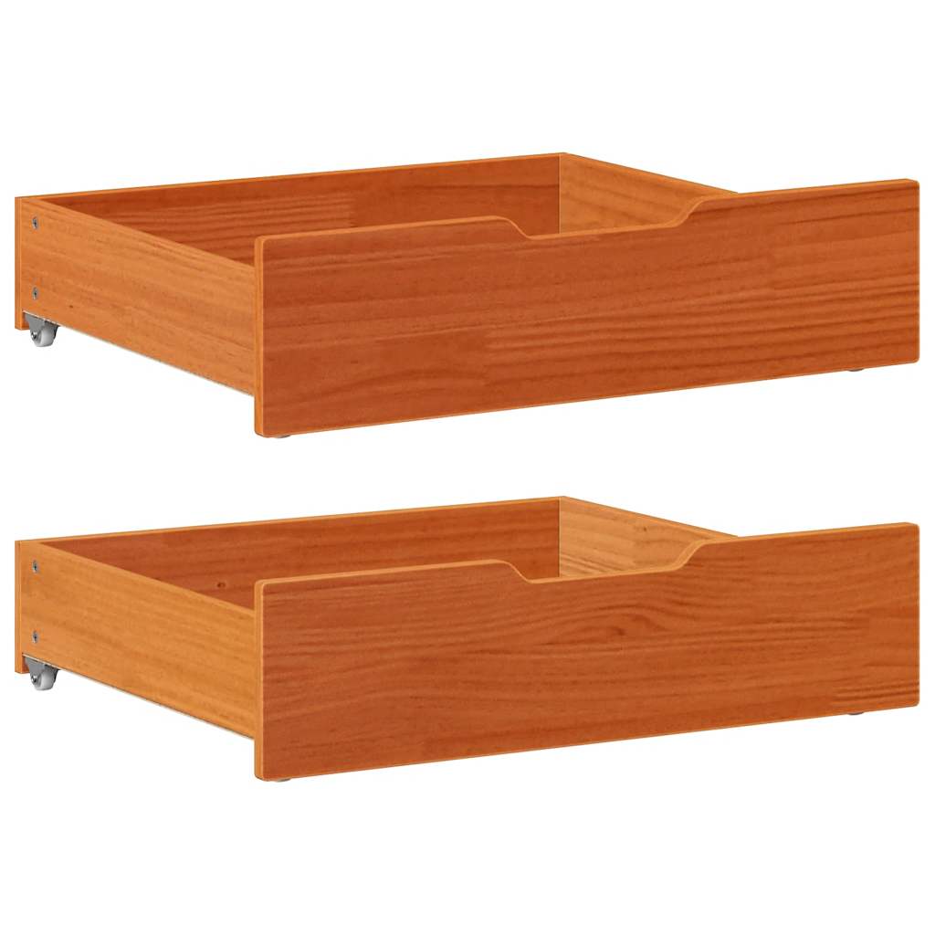 vidaXL Under-bed drawers 2 pcs with wheels 95x55x17 cm solid pine wood