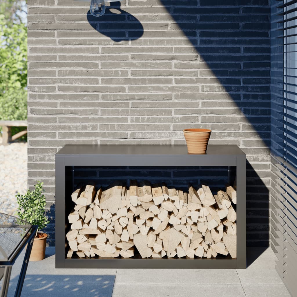 vidaXL Haardhoutrek 100x40x100 cm staal zwart