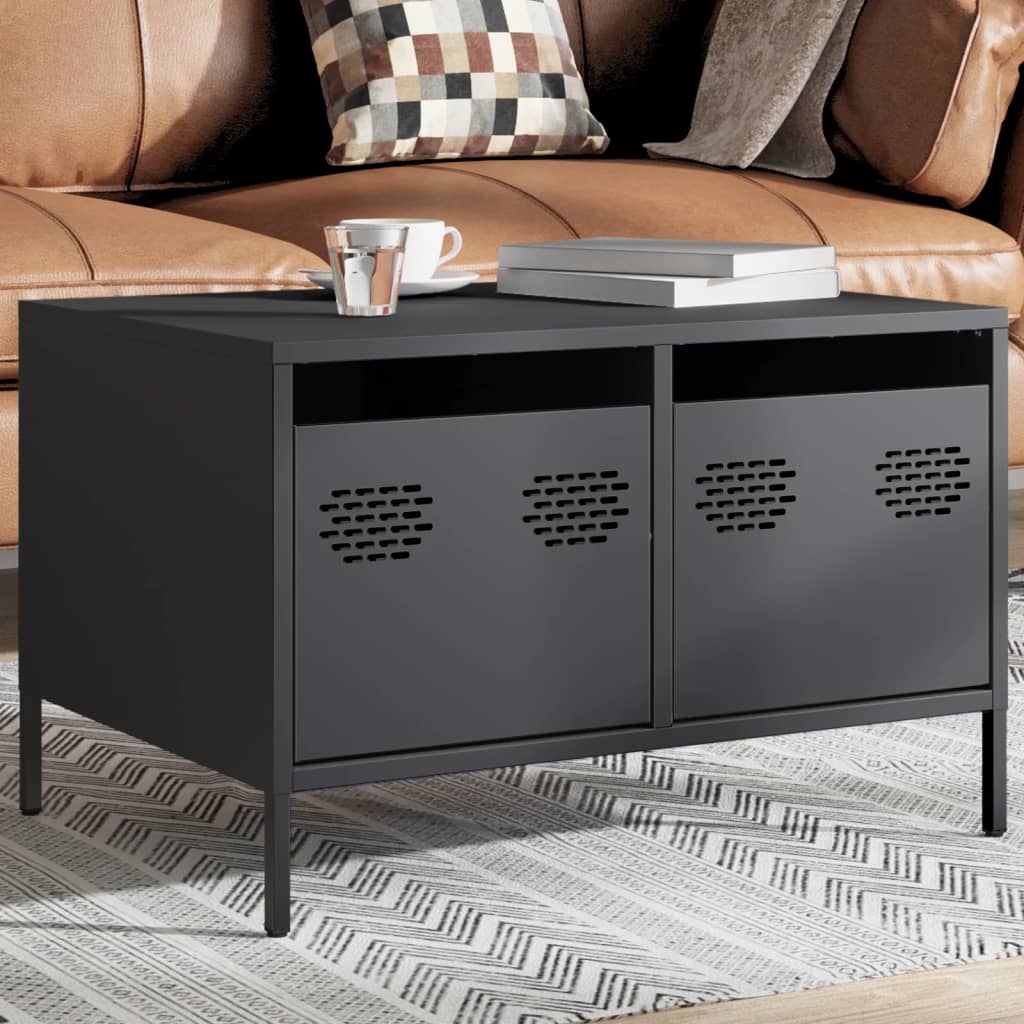 vidaXL Tv-meubel 68x50x43,5 cm koudgewalst staal zwart