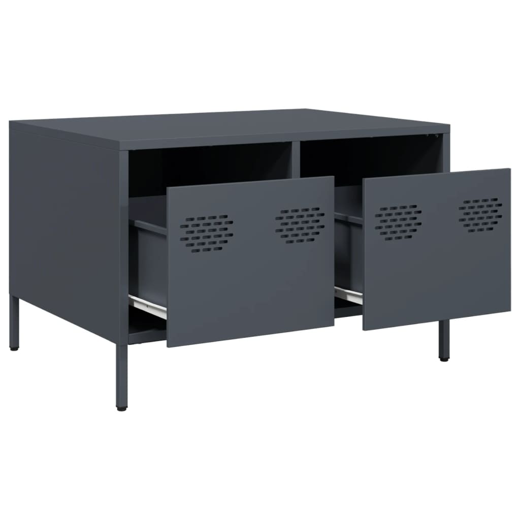 vidaXL Tv-meubel 68x50x43,5 cm koudgewalst staal zwart