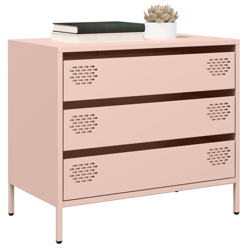 vidaXL Dressoir 68x39x58,5 cm koudgewalst staal zwart